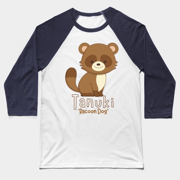 Sweet Tanuki Baseball T-Shirt by WearablePSA